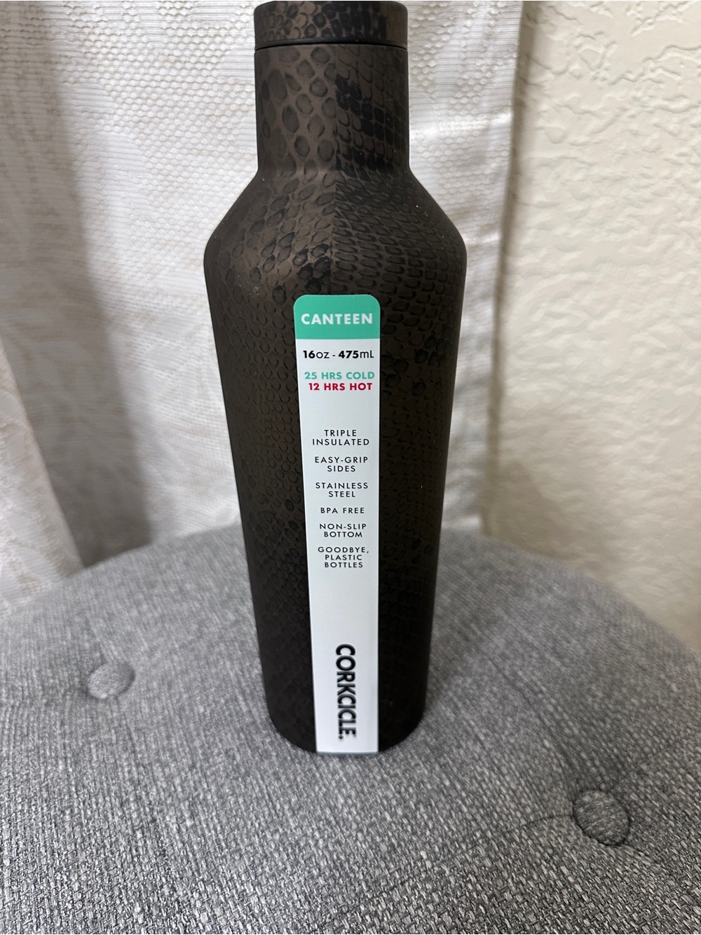 Corkcicle Brown Snake-Embossed 16oz Canteen